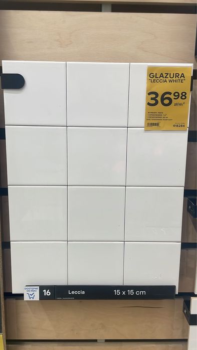 glazura plytki kafelki Leccia White 8,5 opakowania