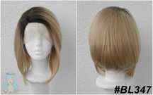 Blond peruka lace front jasna brązowa z odrostem bob wig cosplay
