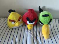 Conjunto de 3 peluches angry birds