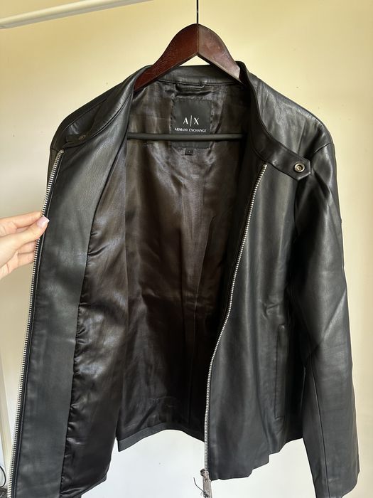 Кожаная куртка Armani Exchange (A|X) Blouson Jacket кожанка L size Л