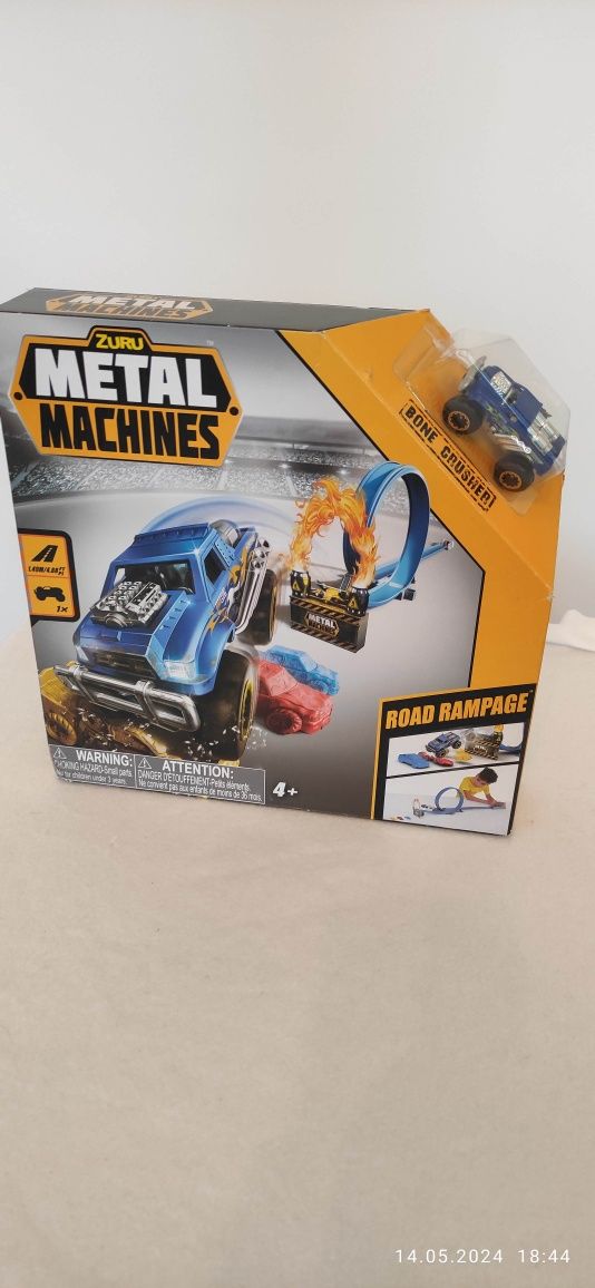 Zabawka tor wyścigowy Metal Machines niebieskie auto