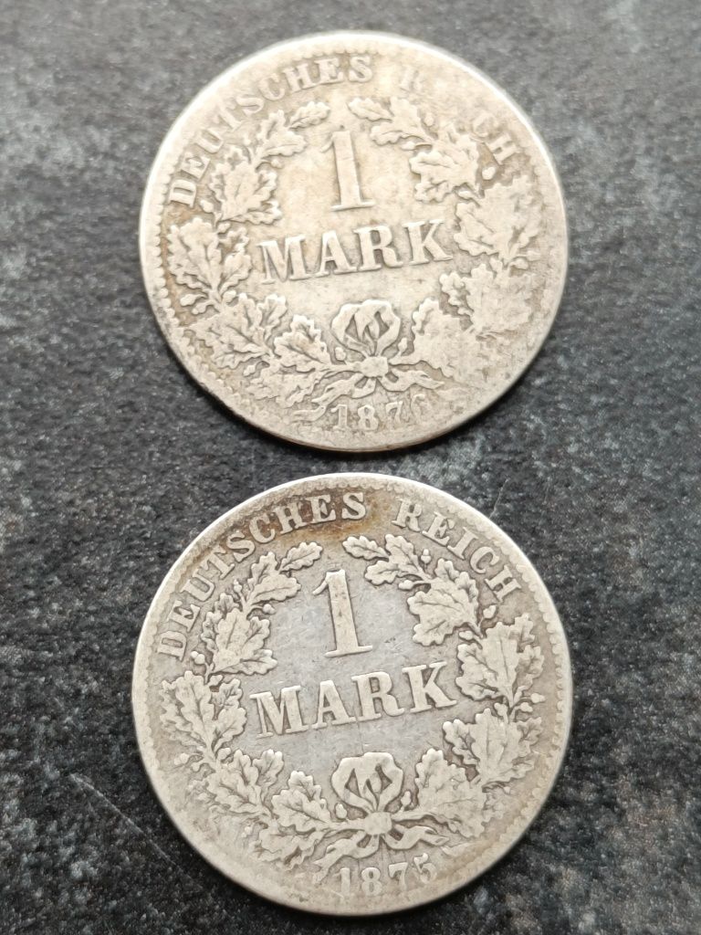 2 x 1 marka 1875r. B i 1876r. A Niemcy srebro