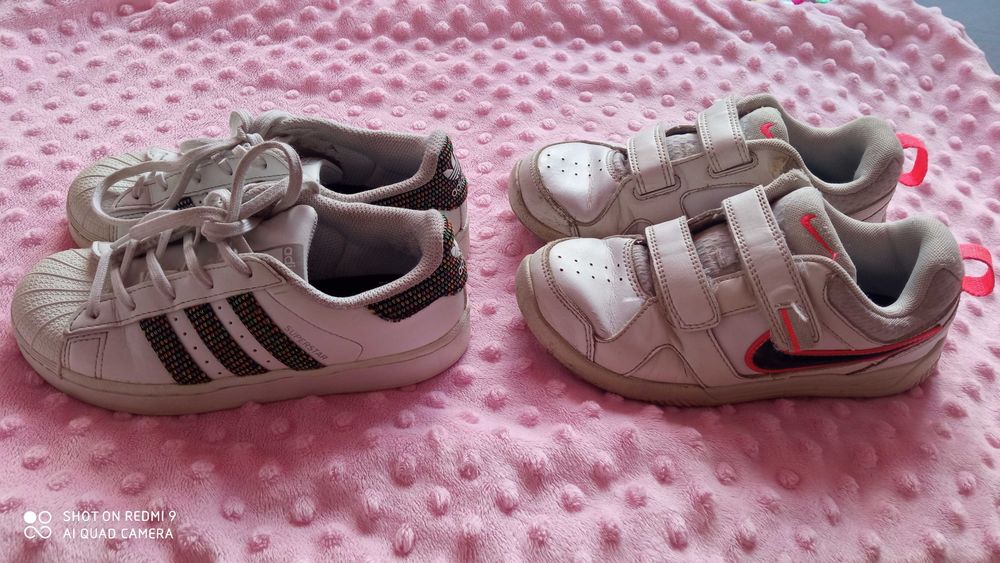 Białe buty sportowe dla dziewczynki adidasy Adidas i Nike r. 30, 31