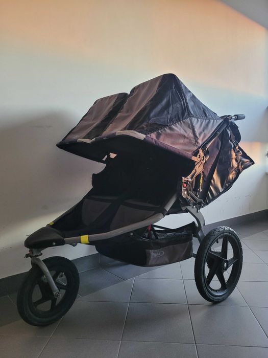 Wózek podwójny bliźniaki spacerowy biegowy