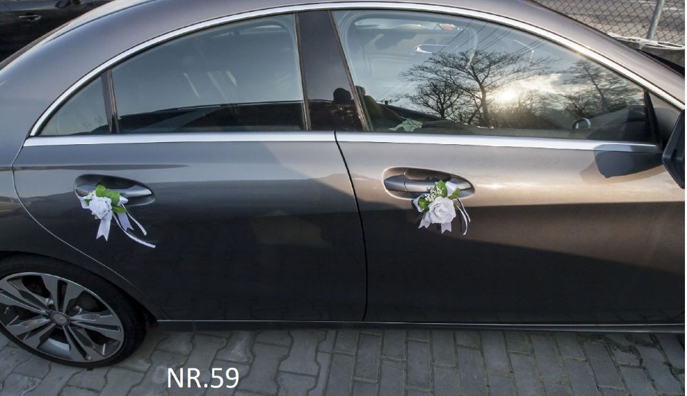 Dekoracja samochodu ozdoba na auto do ślubu WYJĄTKOWA 059