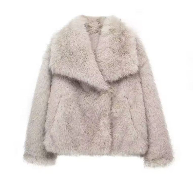 Futerko kożuszek damska kurtka płaszcz futro kożuch modna ramoneska