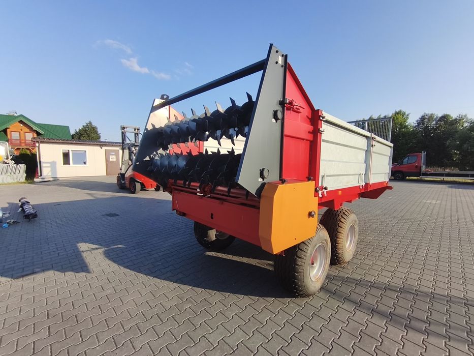 Rozrzutnik obornika 8 ton RolTrans poziomy 2xślimak, tandem, nowy