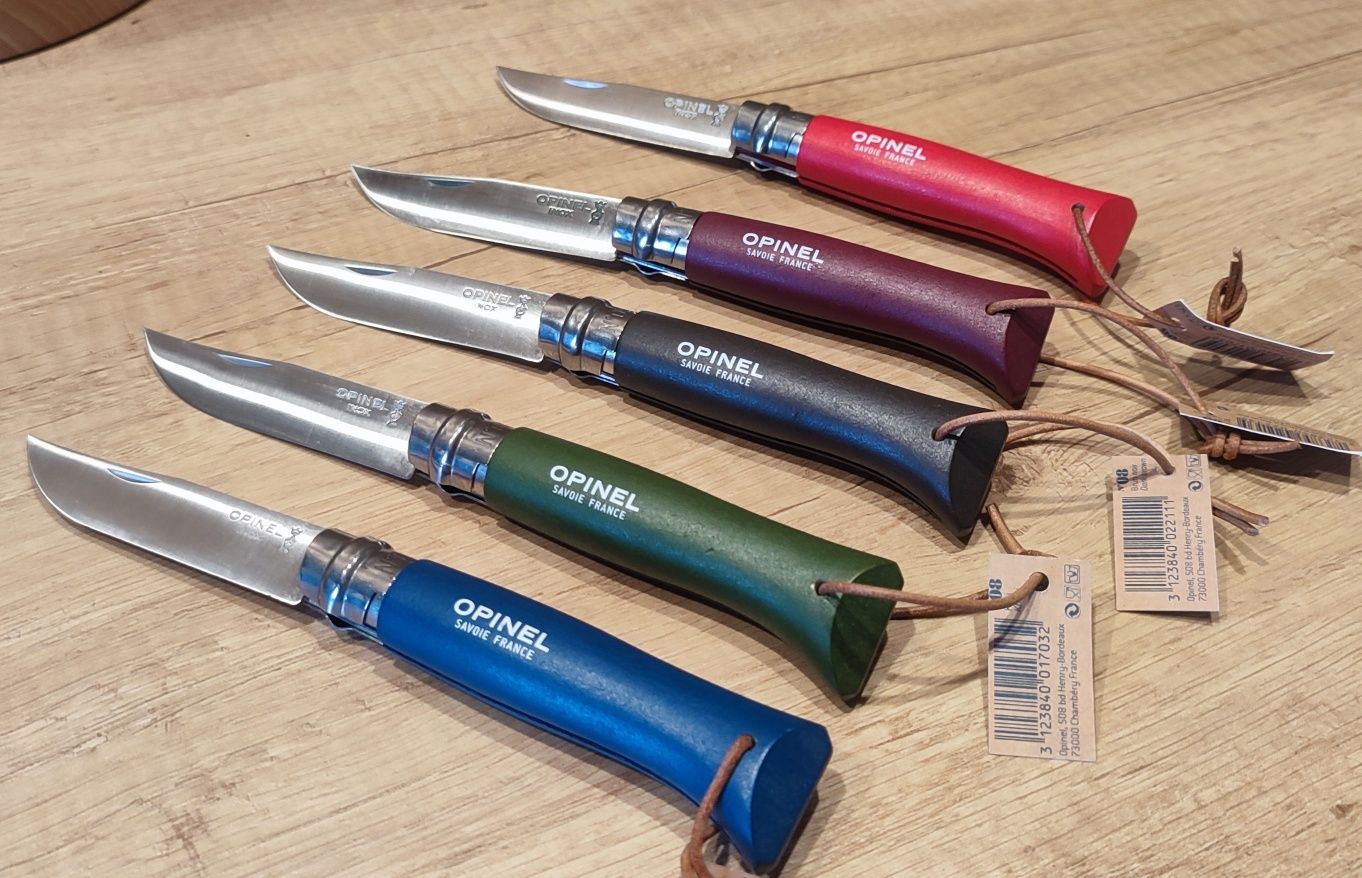 Яркий нож Opinel 08 Colorama с темляком туриста складной mora,fiskars