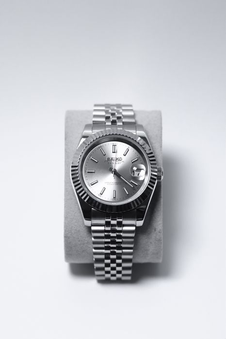 Zegarek Custom Seiko Mod Datejust Silver