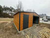 Garaż blaszany 6x5 drewnopodobny