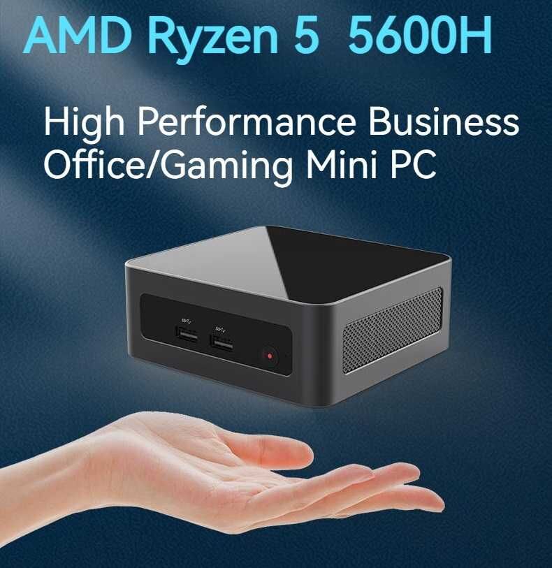 Mini PC AMD Ryzen 5 5600H Win 11 16GB DDR4 512GB SSD Nvme WIFI6 BT5.2