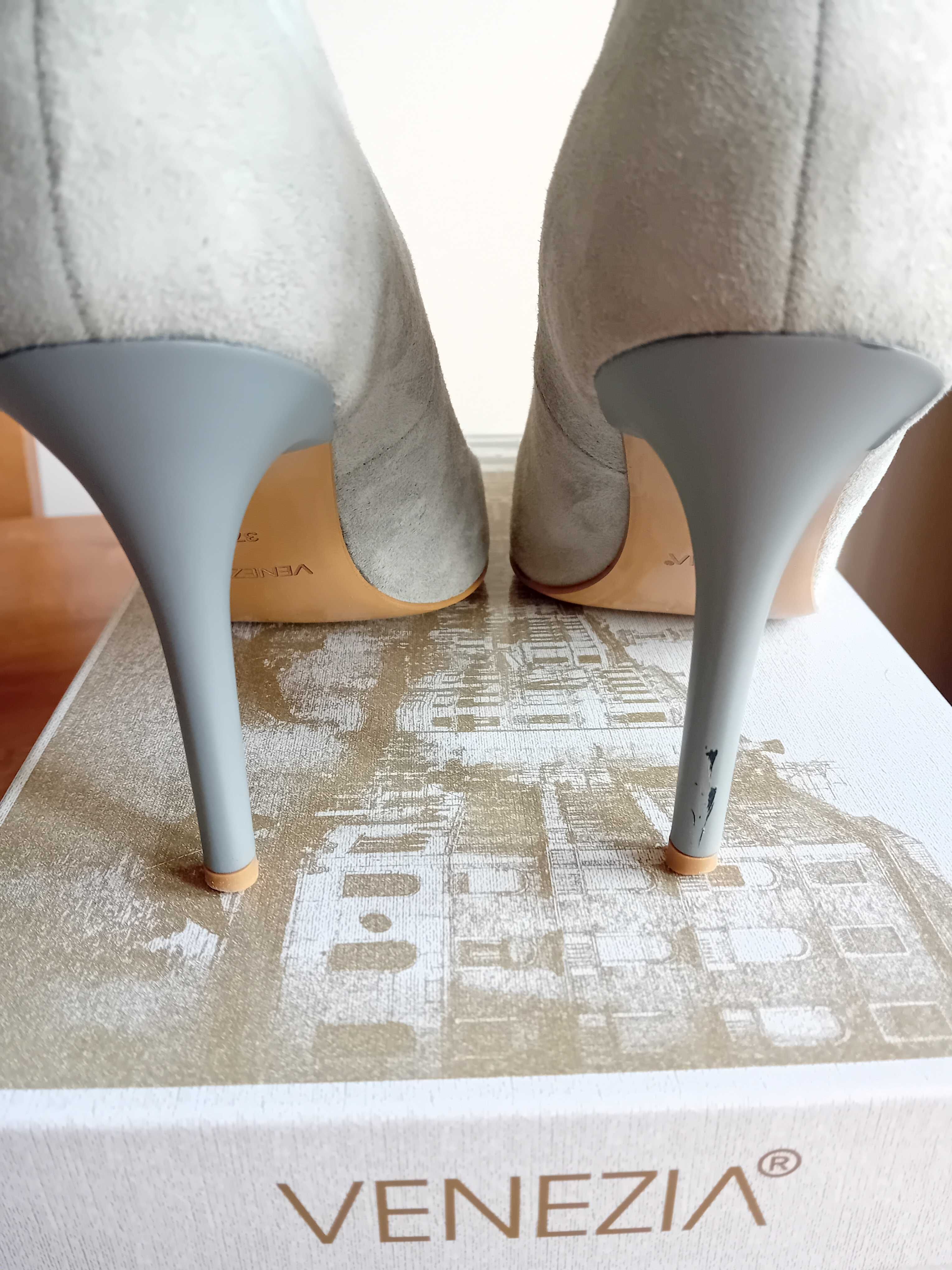 Buty szare szpilki 37 VENEZIA