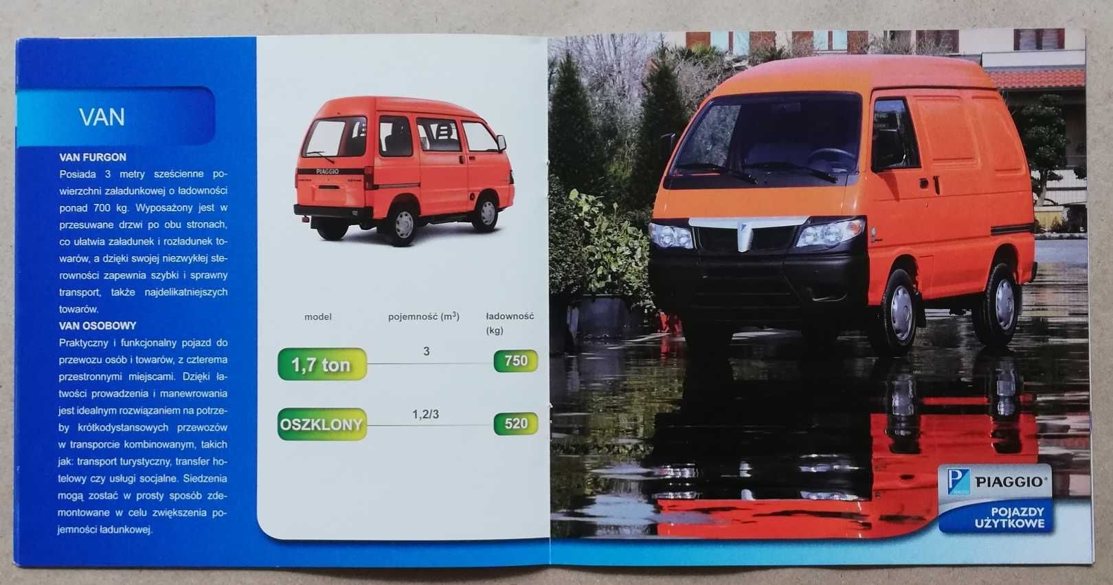 Prospekt Piaggio Porter pojazdy użytkowe