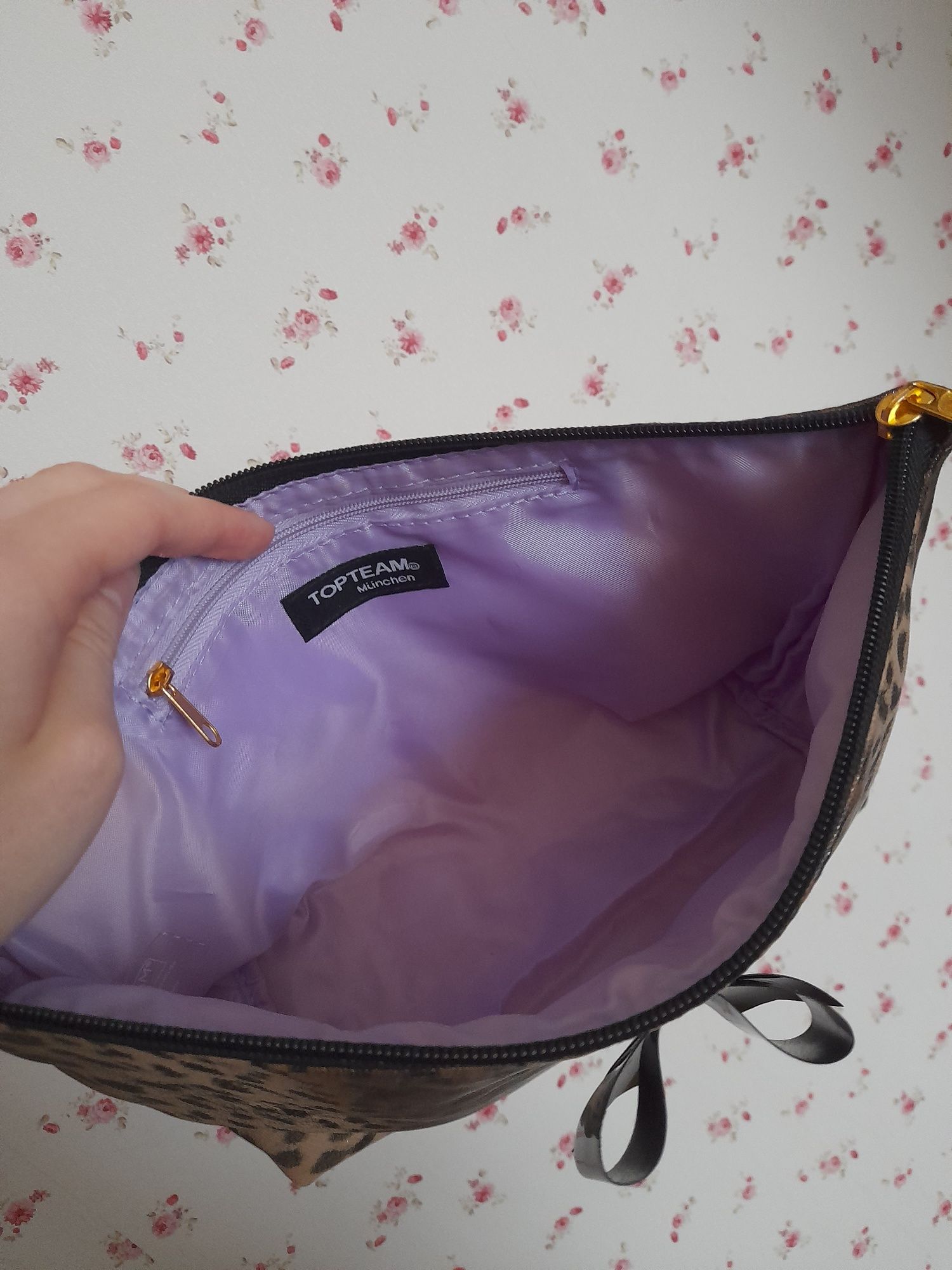 kosmetyczka w panterkę kokardka gyaru nowa animal print