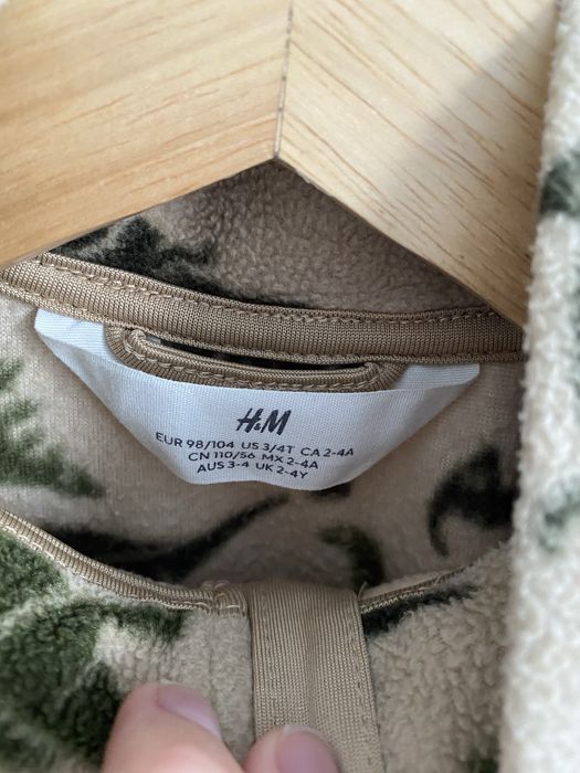 Bluza polar h&m 104 na suwak dinozaury khaki