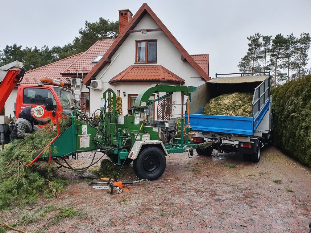 Wycinka drzew rębak czyszczenie działek mulczer zrębkowanie gałęzi