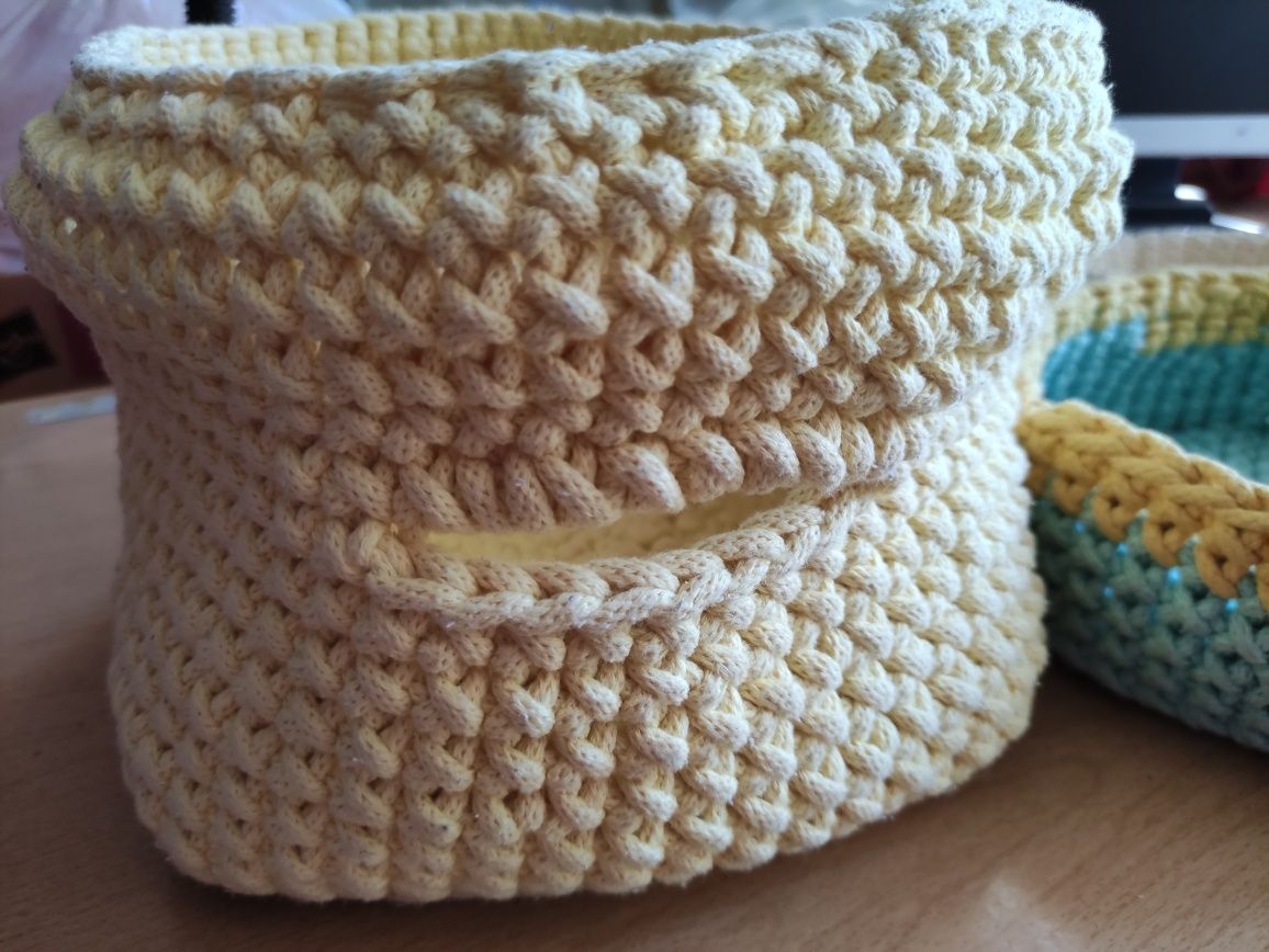 Kosze plecione ze sznurka. Hand made
