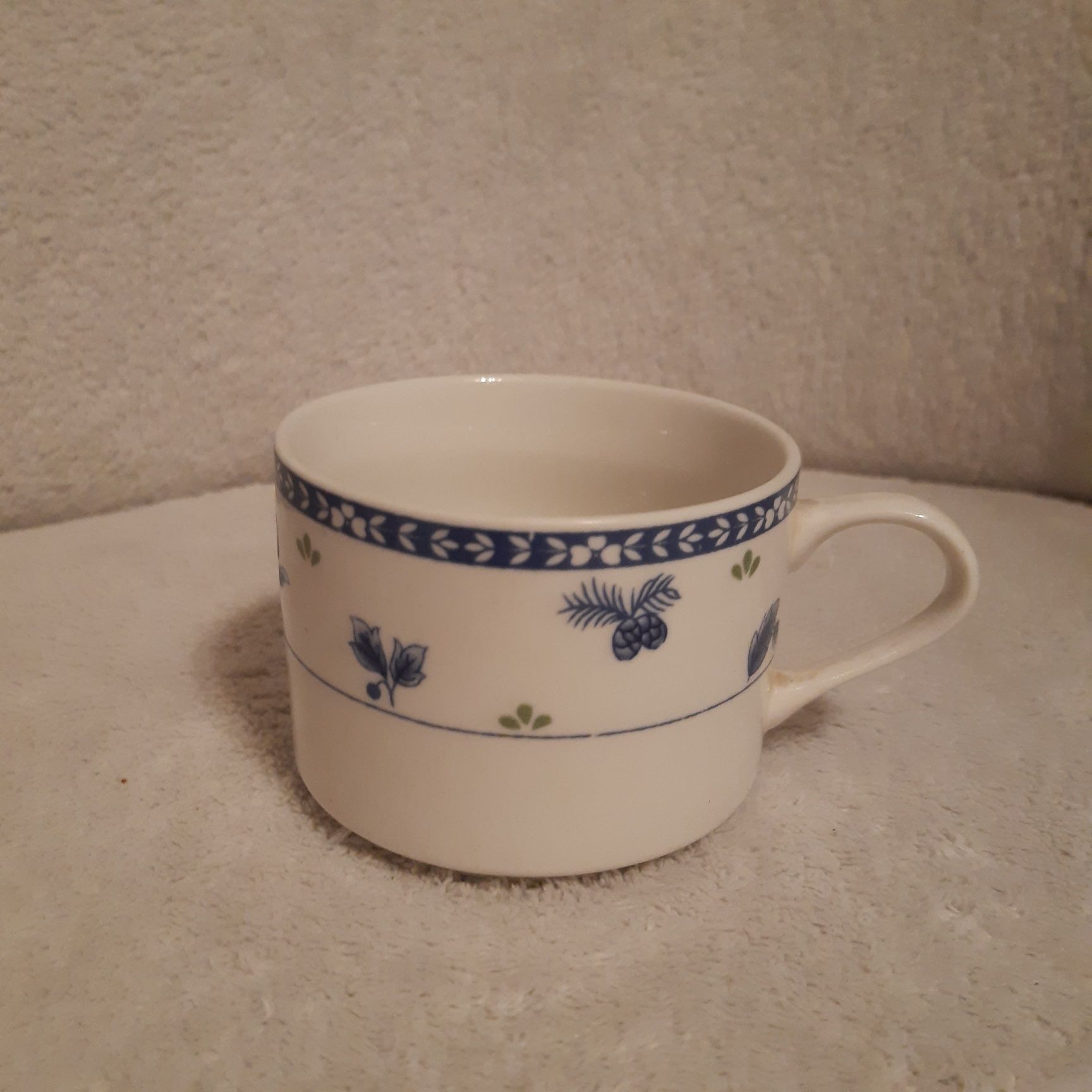 Filiżanka szklanka kubek niebieskie kwiaty prl fine porcelain