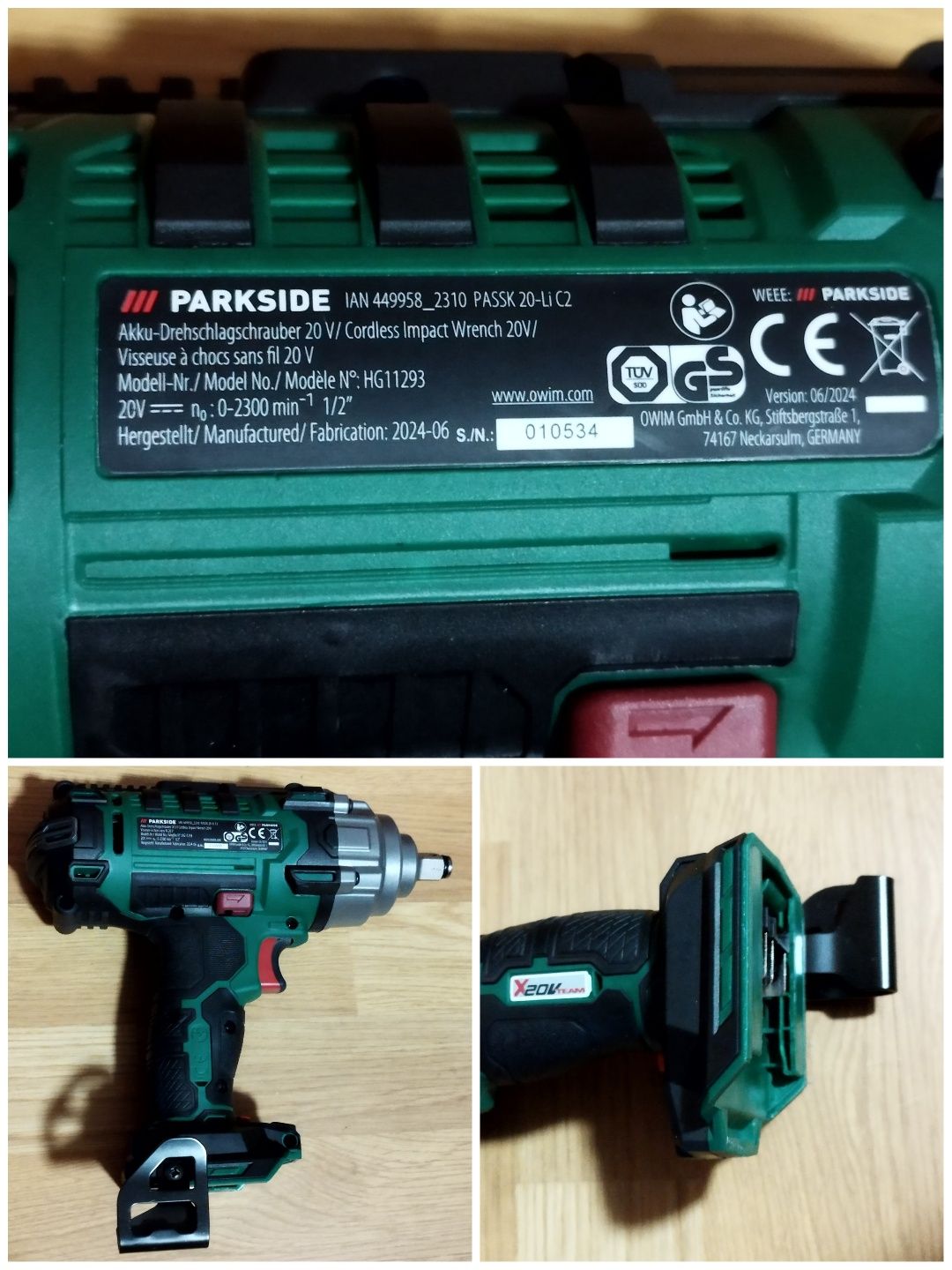 Klucz Udarowy Akumulatorowy "PARKSIDE" / PASSK 20-LI C4