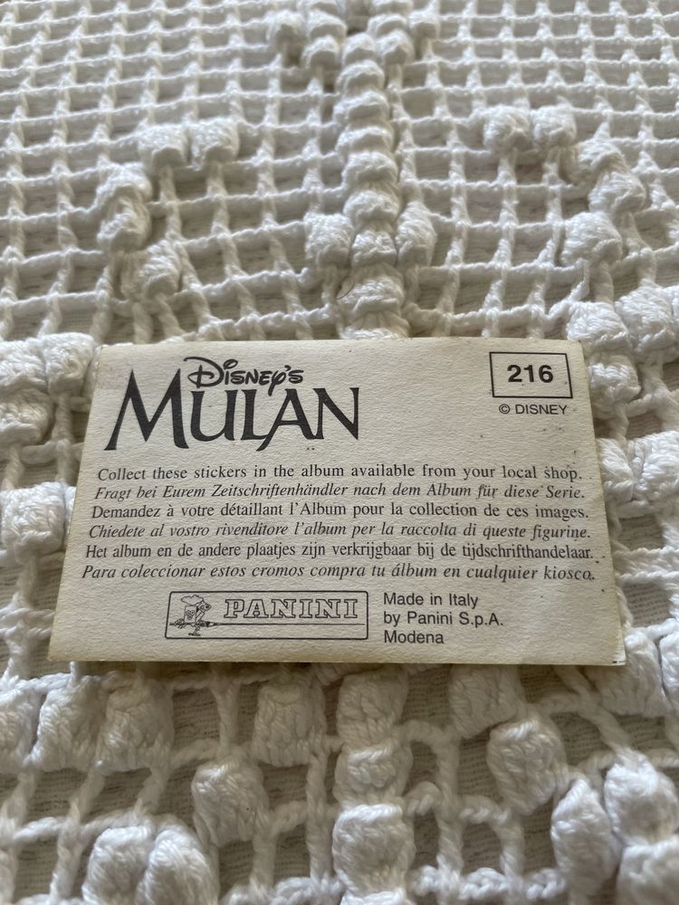 Caixa Adesivos Panini Disney's Mulan 1998