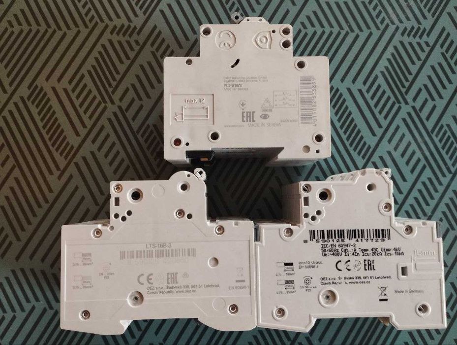 Автоматичний вимикач 3Ф 16А 20А 25А 32А 40А eaton.bonega.oez. нові.