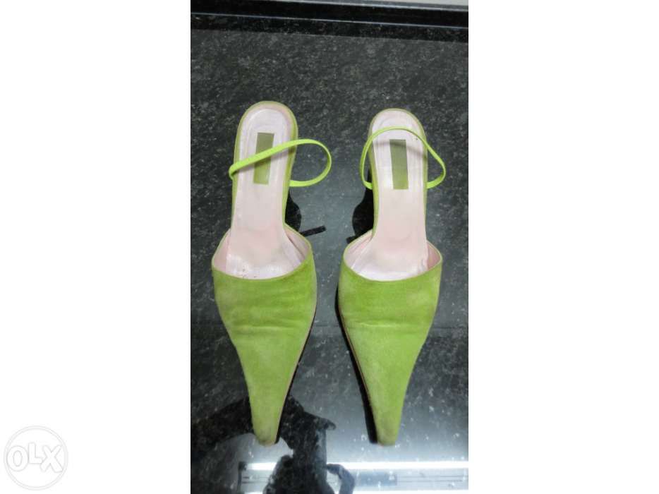 Sapatos de senhora em camurça verdes Bianca