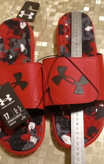 51 52 р.  Чоловічі шльопки тапки Under Armour 34 35 см слайди