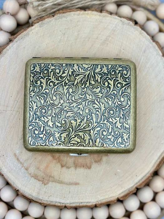 Papierośnica pudełko metalowe Kwiaty upominek gift