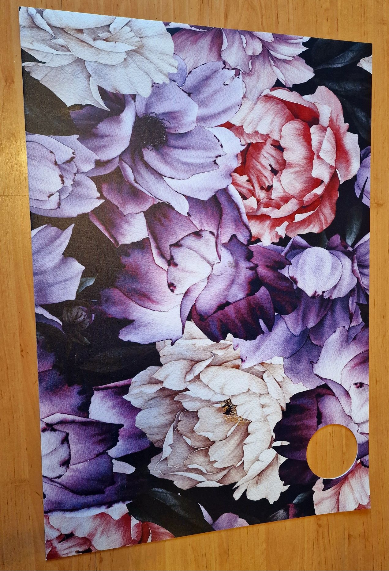 Mata na biurko Ikea Micke 73x50 kwiaty, otwory
