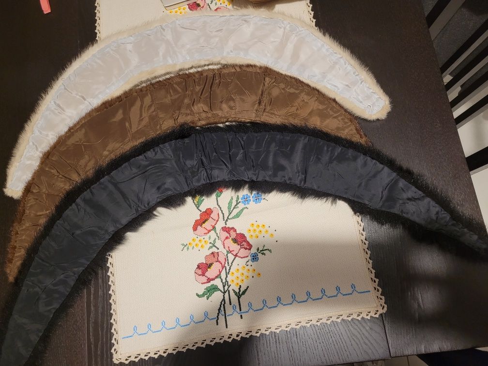 Golas de Vison preto, castanho e creme