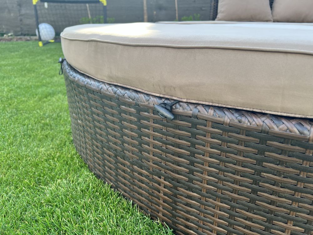 Merxx Riva wyspa relaksacyjna, Ø 180 cm, brązowa plecionka rattan