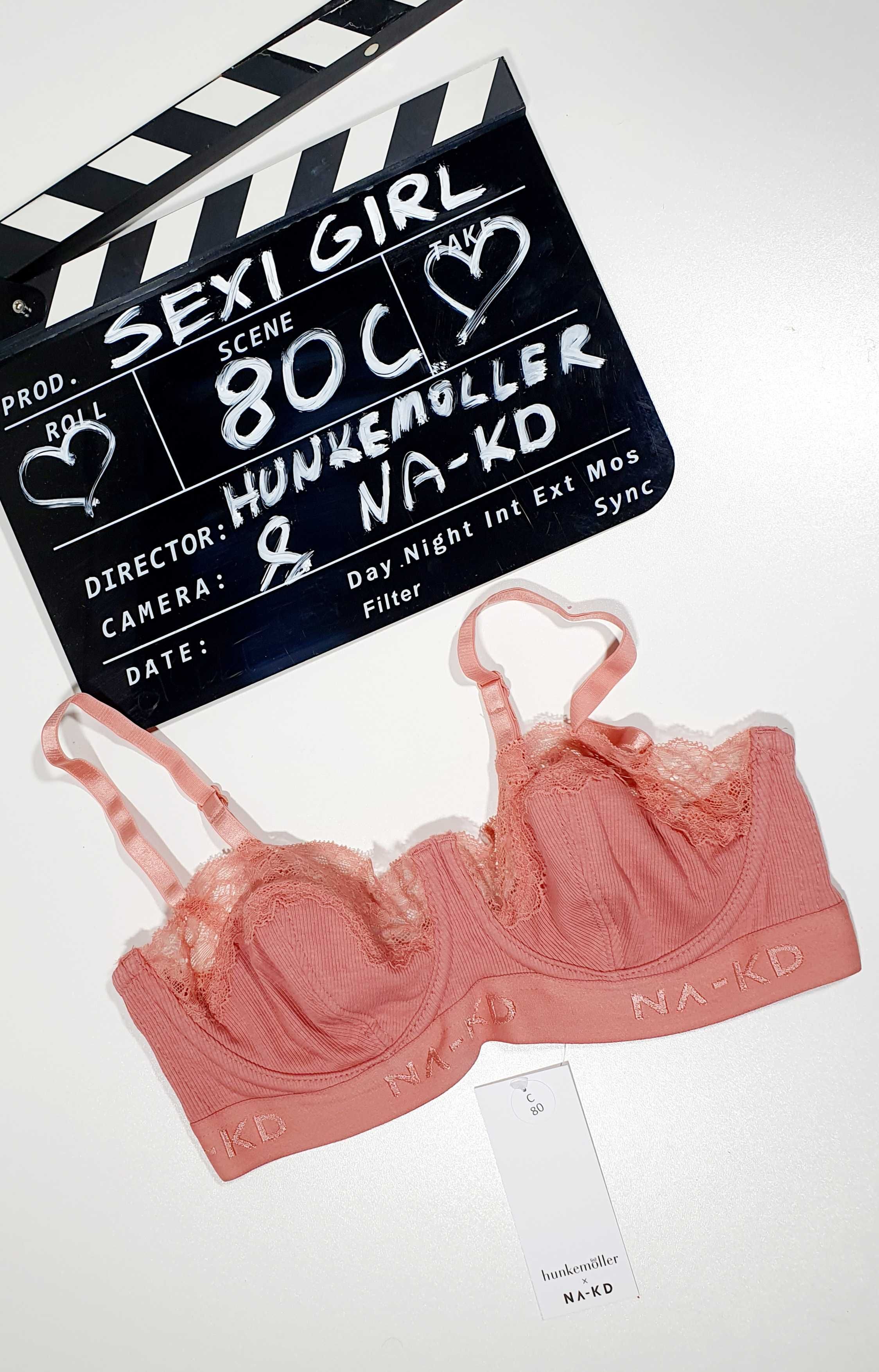 Hunkemoller x NA-KD – Koralowa balkonetka  seksowny na codzień