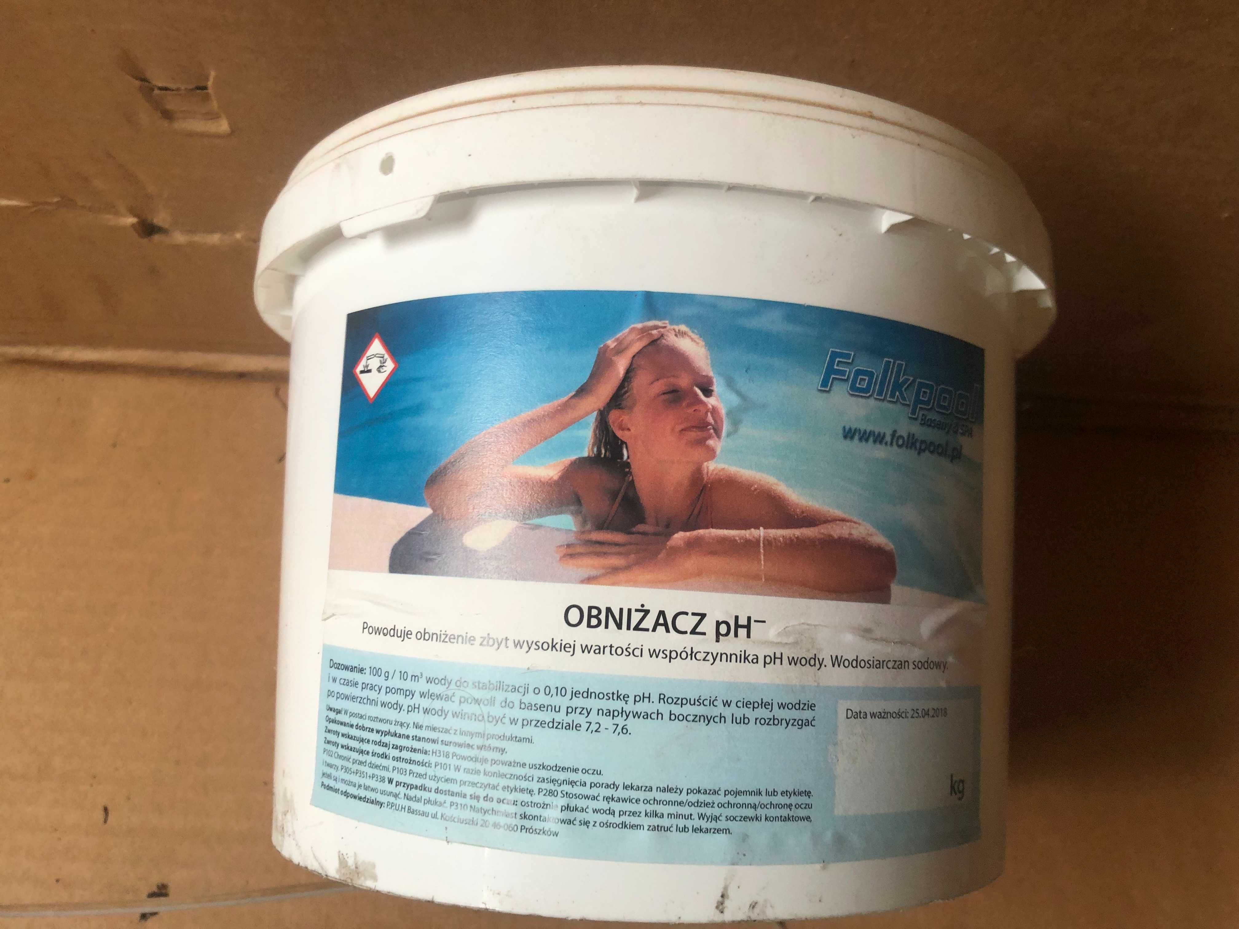 Zestaw FOKPOOL obniżacz PH 3kg + chlor tabletkowany 3kg do basenu