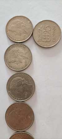 7 moedas de 25$00