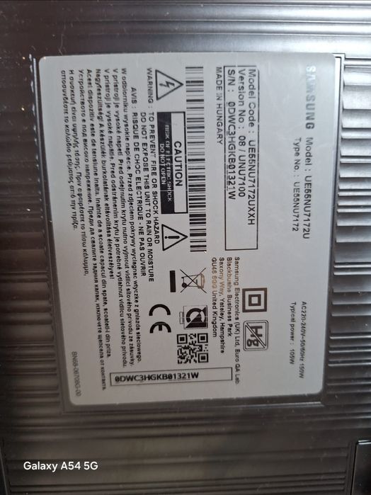 TV 55cali SAMSUNG LED UE55NU7172U pęknięta matryca