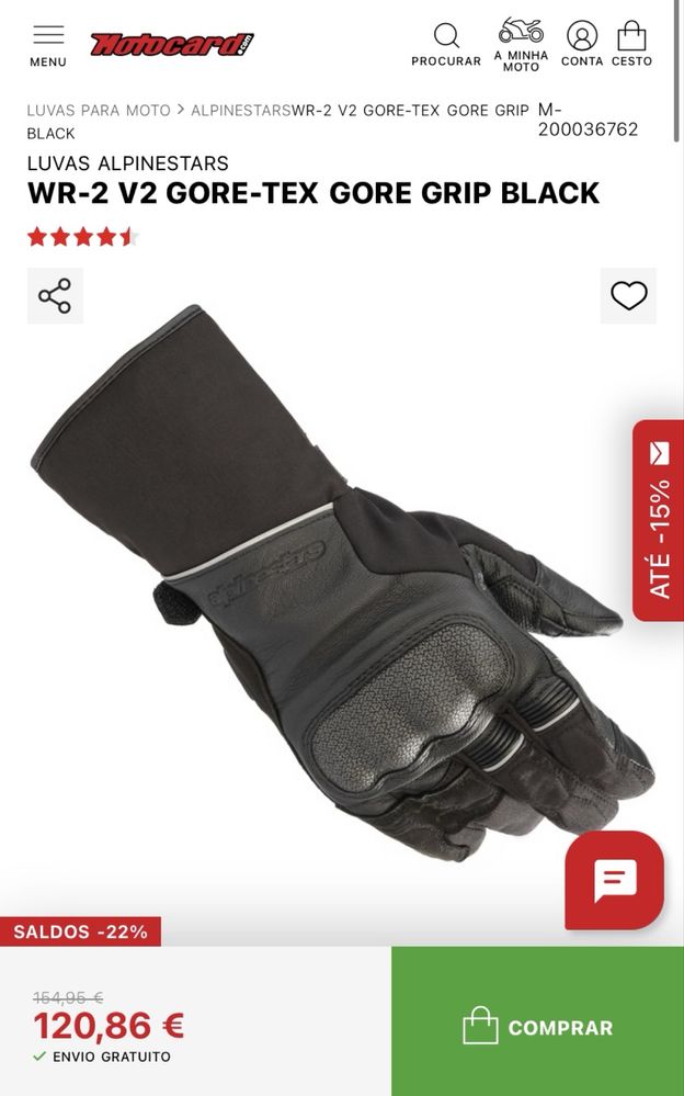 Luvas Alpinestars Gore-Tex