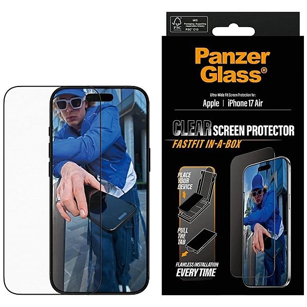 Szkło hartowane PanzerGlass Ultra-Wide Fit Fastfit na iPhone Air