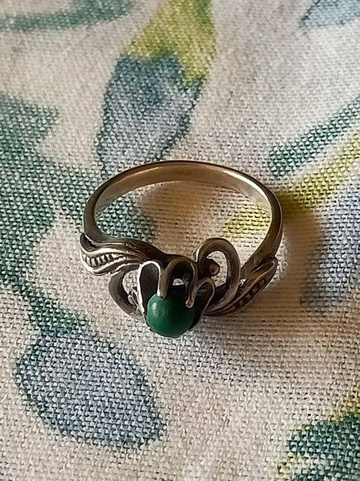 Stary srebrny pierścionek rosyjski filigran 875