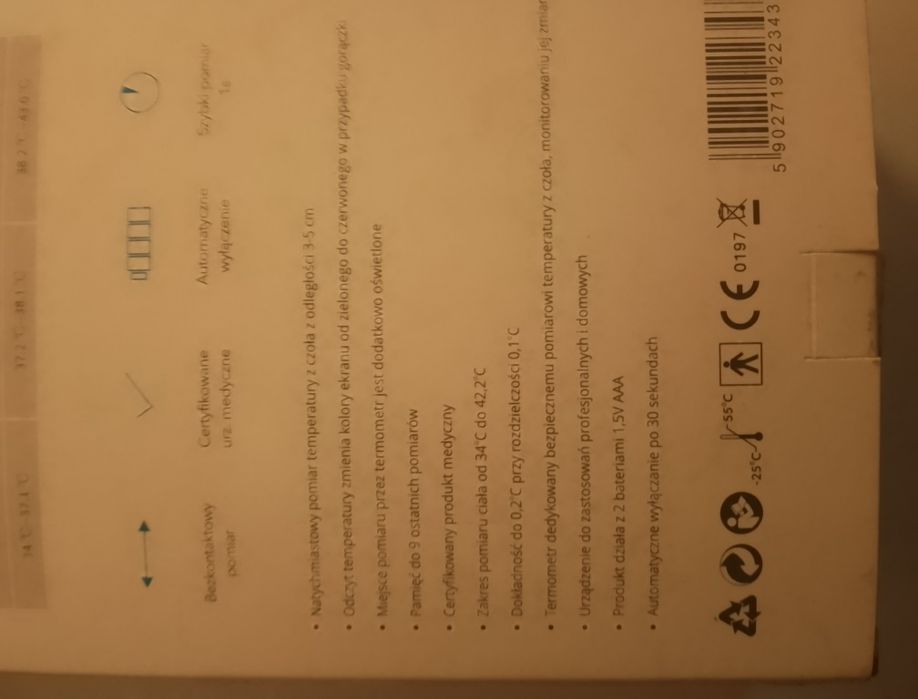 Termometr bezdotykowy na podczerwień ir