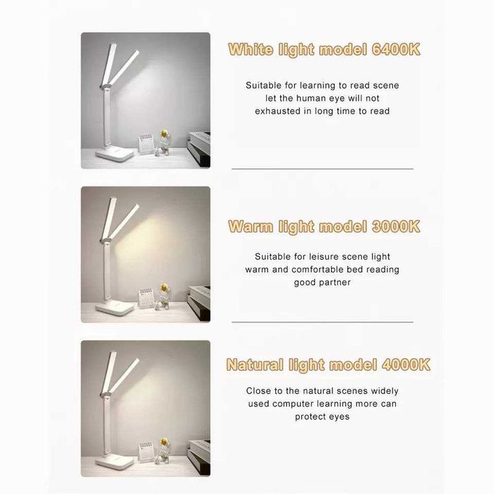 Настольная лампа с аккумулятором. Type-C Настільна лампа з акб