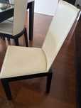 Conjunto 6 cadeiras de jantar em pele creme