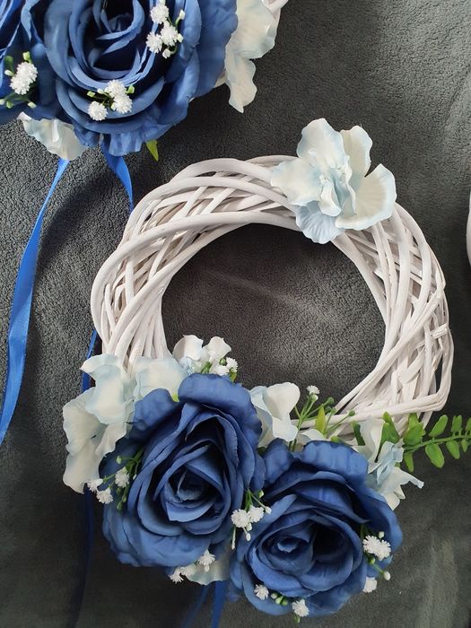 4 x Wianki 25cm brama wesele niebieskie