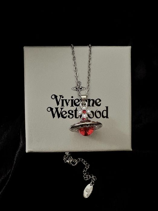 naszyjnik Vivienne Westwood Orb Collar saturn Nana srebrny czerwony
