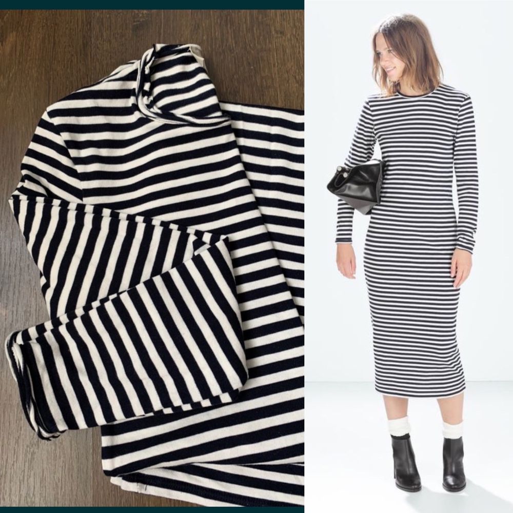 Zara платье в полоску тельняшка