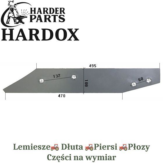 Płoza długa Rabewerk HARDOX 2799.1105 części pługa 2Xlepsze niż Borowe