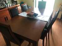 Mesa de jantar em cerejeira + 6 cadeiras cerejeira