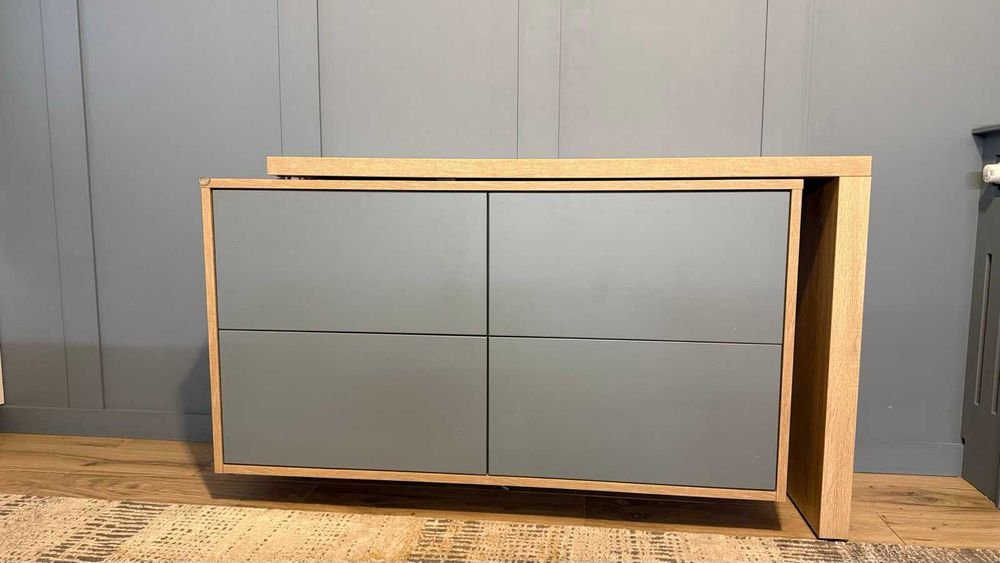 Komoda z rozkładanym blatem, biurko z komodą i szufladami