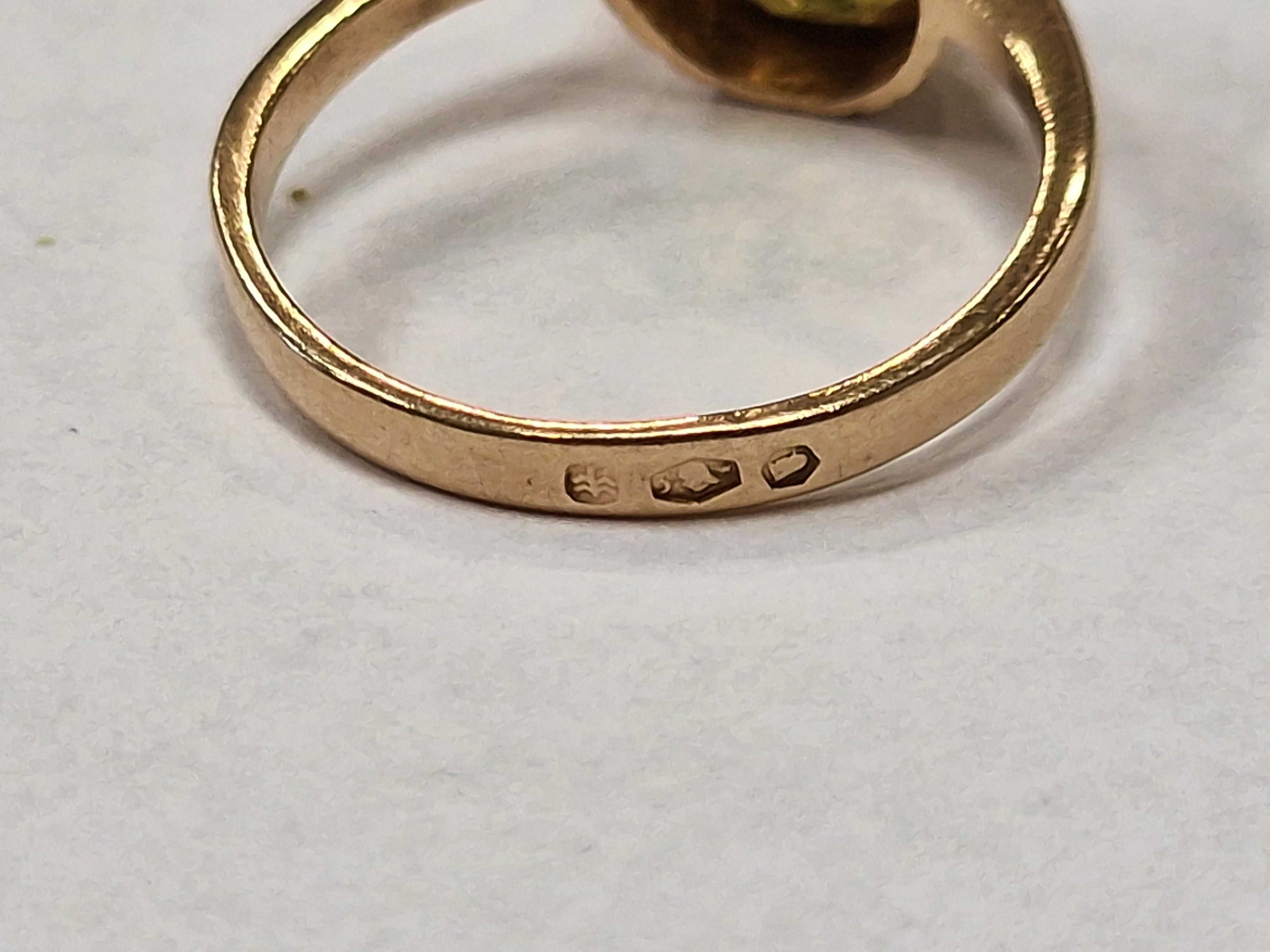 Złoty pierścionek damski/ 585/ 4.17 gram/ Cytryn/ Warmet/ 1963-86