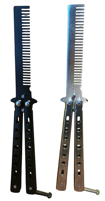 Grzebień motylkowy treningowy do nauki noża motylkowego składany 2 szt