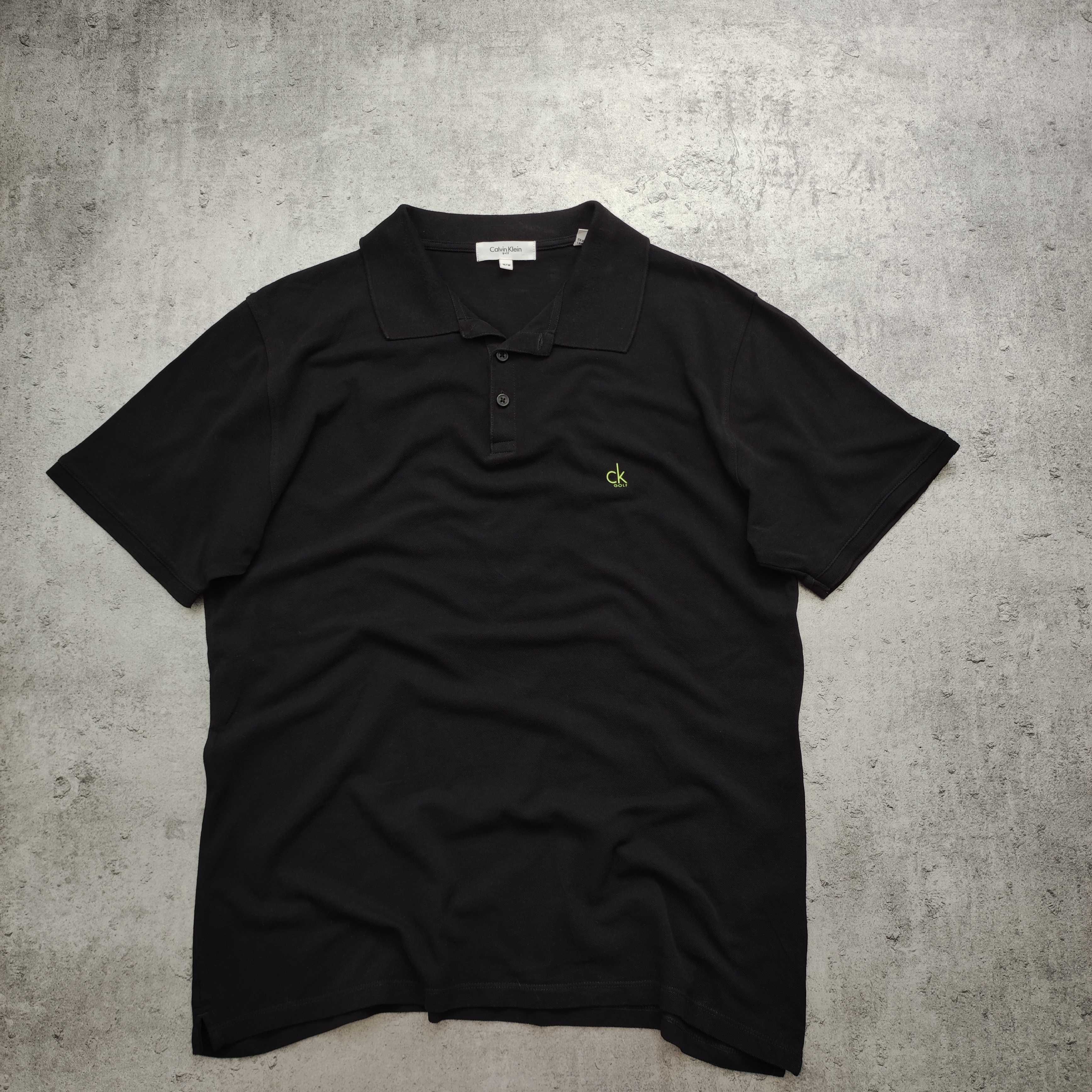 MĘSKA Koszulka PREMIUM Elegancka czarna Małe Logo Calvin Klein Casual